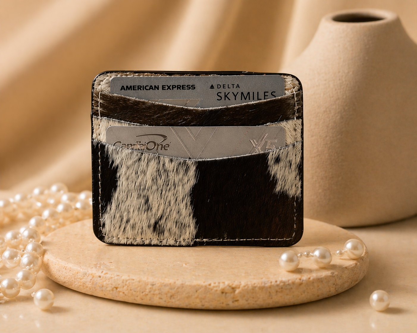 COWHIDE CARD HOLDER